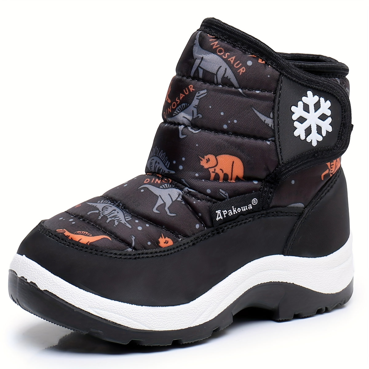 Boy's Snow Boots High Top Plush Cozy Warm Non slip Hiking Shoes