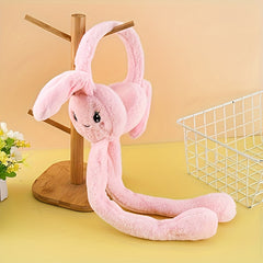 2pcs Rabbit Ear Muffs Stretchable Polyester Ear Covers Warm Comfortable