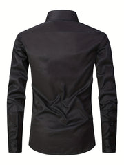 Men's Formal Long Sleeve Shirt with Chest Pocket