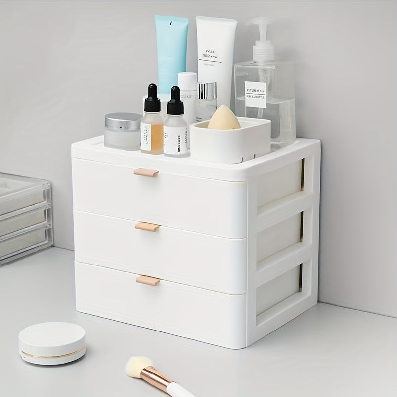 Plastic Desk Makeup Organizer with Drawer