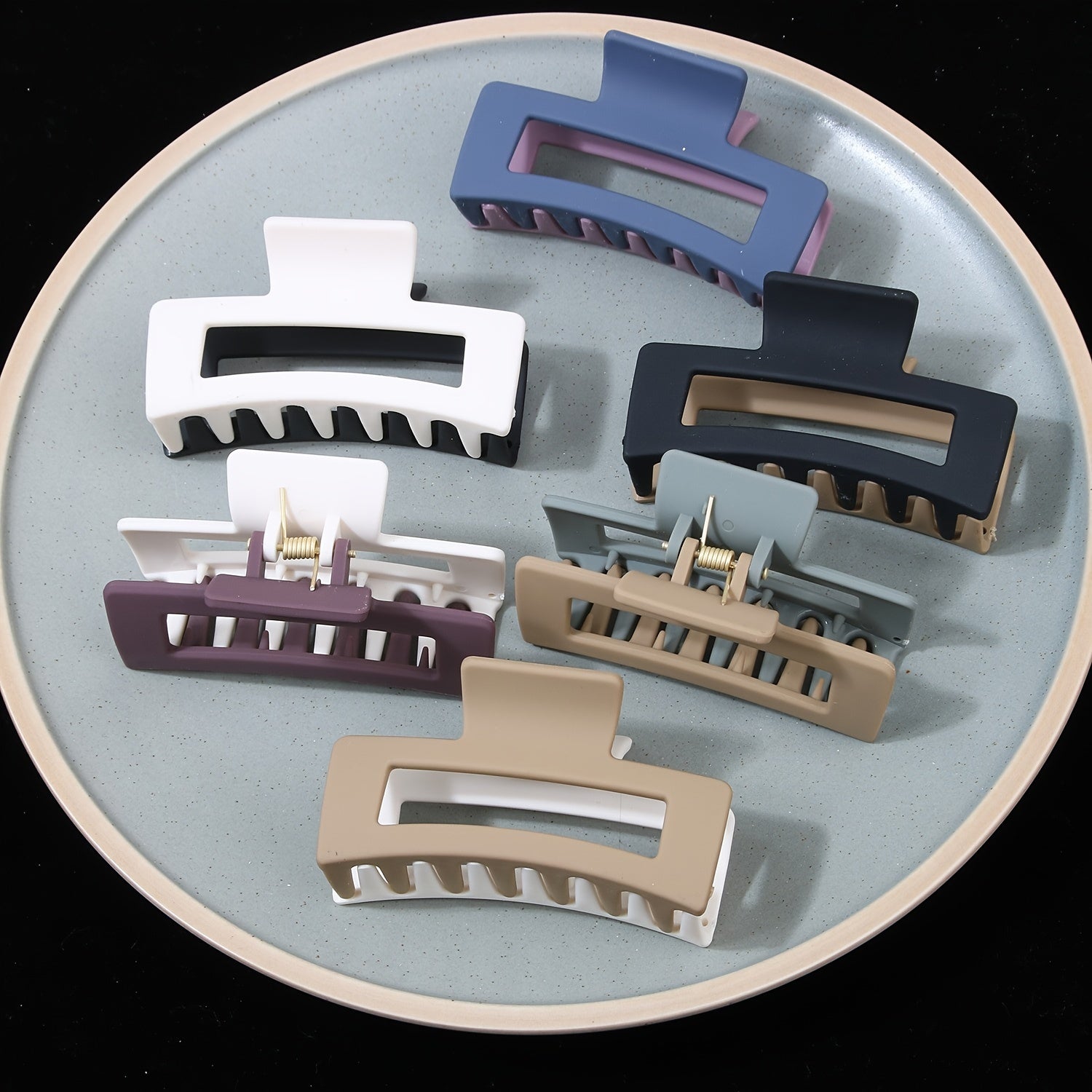 Matte Hair Claw Clips Strong Hold Non-slip Rectangular Jaw Clips