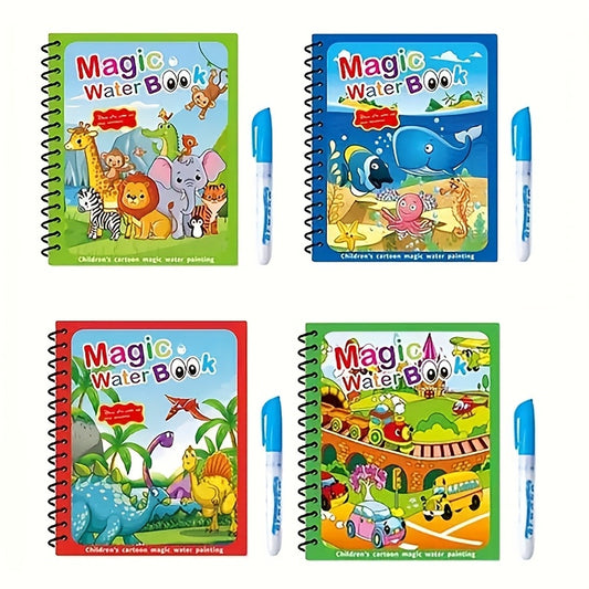 2 Pack Reusable Magic Water Books with Pens Educational Activity Sketchbooks