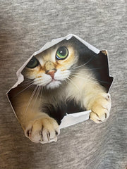 Women's Plus 3D Cat Print Drawstring Elastic Fleece Jogger Pants