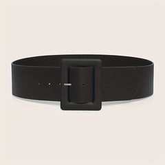  Wide PU Belt Square Buckle Women Coat Belt Dress Girdle