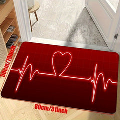 Heartbeat Picture Pattern Rug Decorative Floor Mat Machine Washable Car