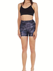 Camouflage Pattern Yoga Shorts Butt Lift High Elastic Sports Running Shorts