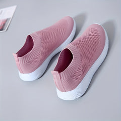 Women's Solid Slip-On Tennis Shoes Casual Low Top Sneakers