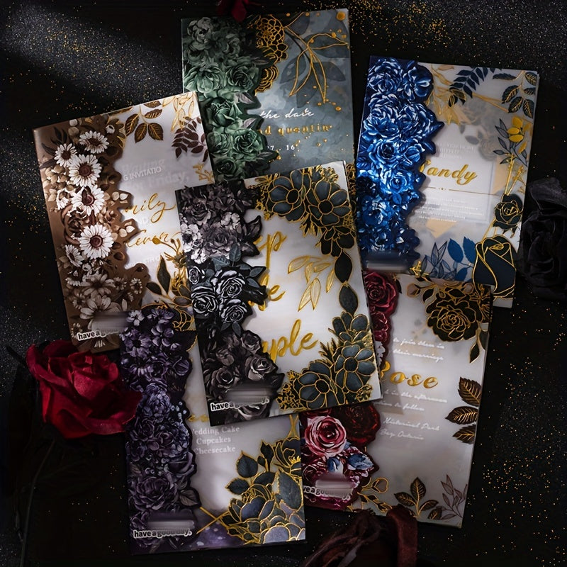 10pcs Blooming Flower Journal DIY Material Decorative Base
