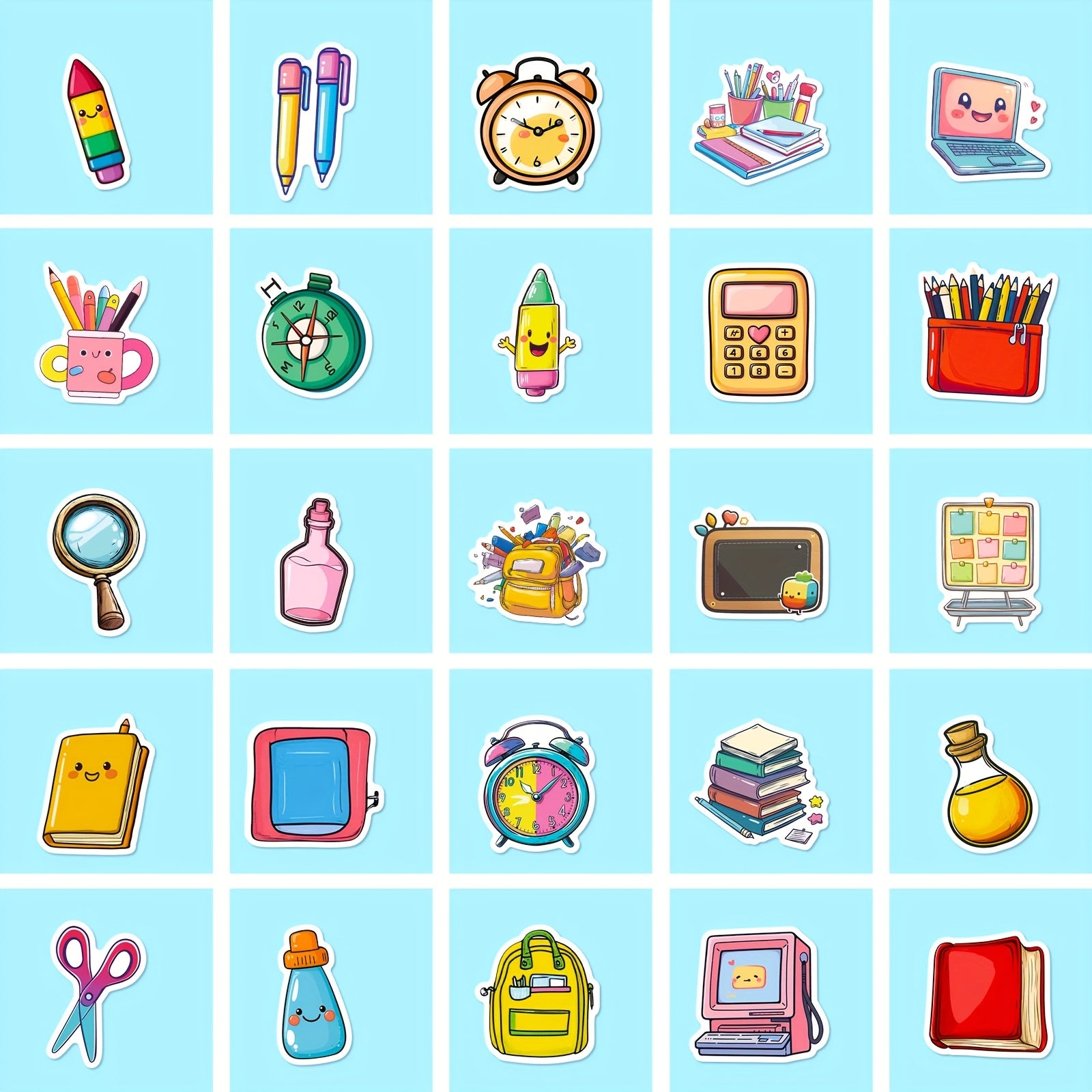 100pcs Cartoon School Stickers for Laptops Water Bottles & DIY Projects