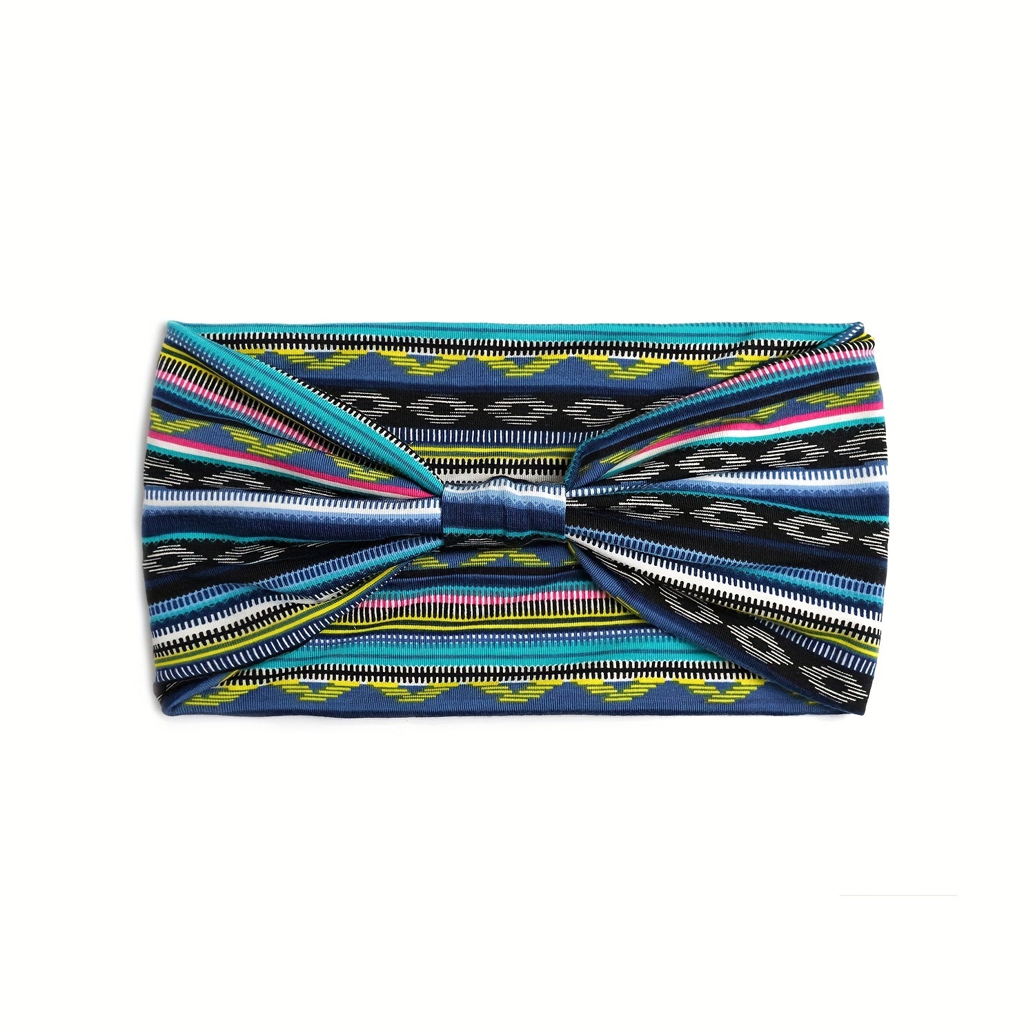 Retro Printed Elastic Bundle Hairband Middle Knotted Cross Sports Yoga Hairband