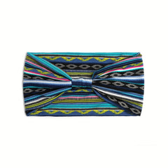 Retro Printed Elastic Bundle Hairband Middle Knotted Cross Sports Yoga Hairband
