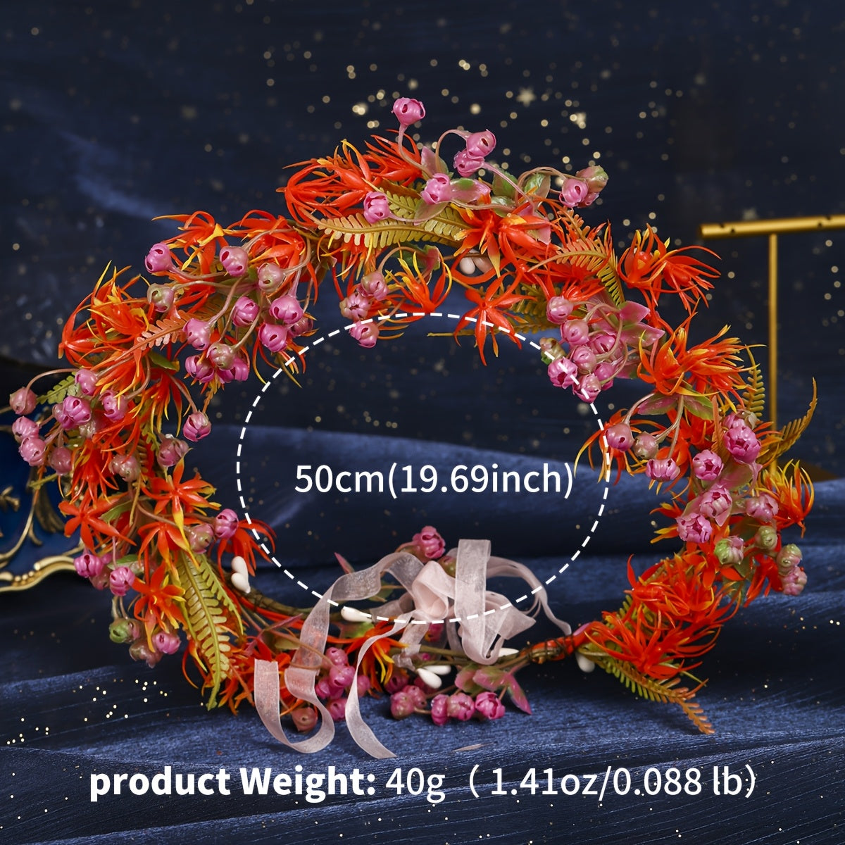 Bohemian Flower Crown Bridal Hair Accessory for Weddings