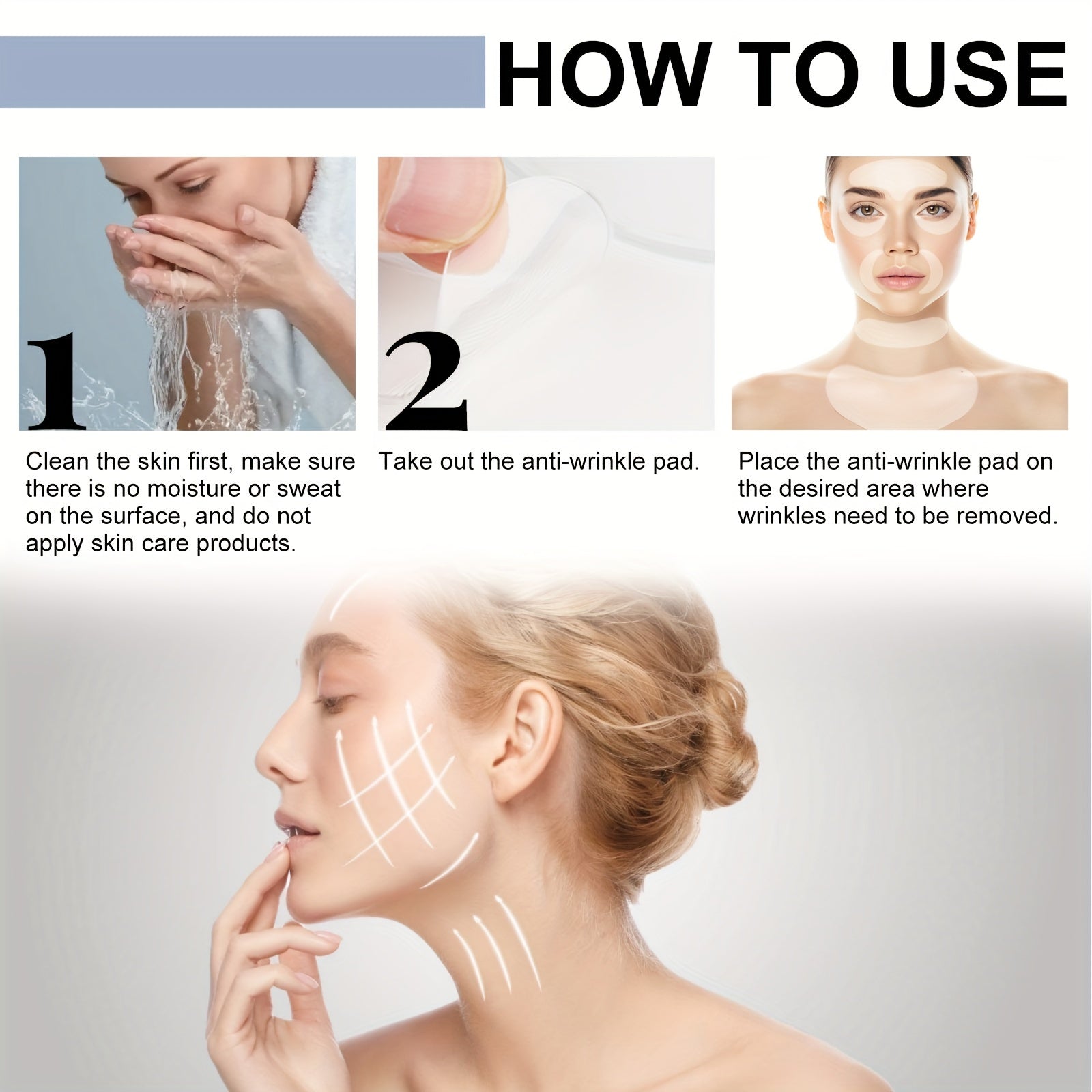 Reusable Silicone Skin & Face Lift Patch Chest Wrinkle Pads & Neck Patches Pad