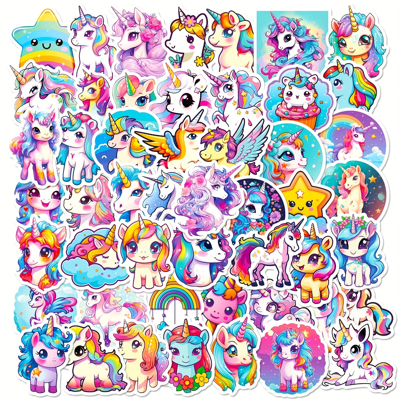 50pcs Unicorn Graffiti Stickers for Laptop Water Bottle Luggage Helmet