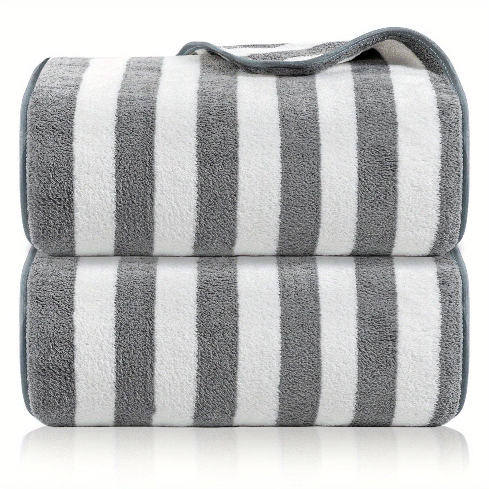 Striped Pattern Microfiber Bath Sheet Soft Absorbent Towel