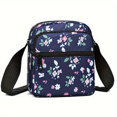 Women's Floral Print Messenger Bag Lightweight Nylon Crossbody Sling