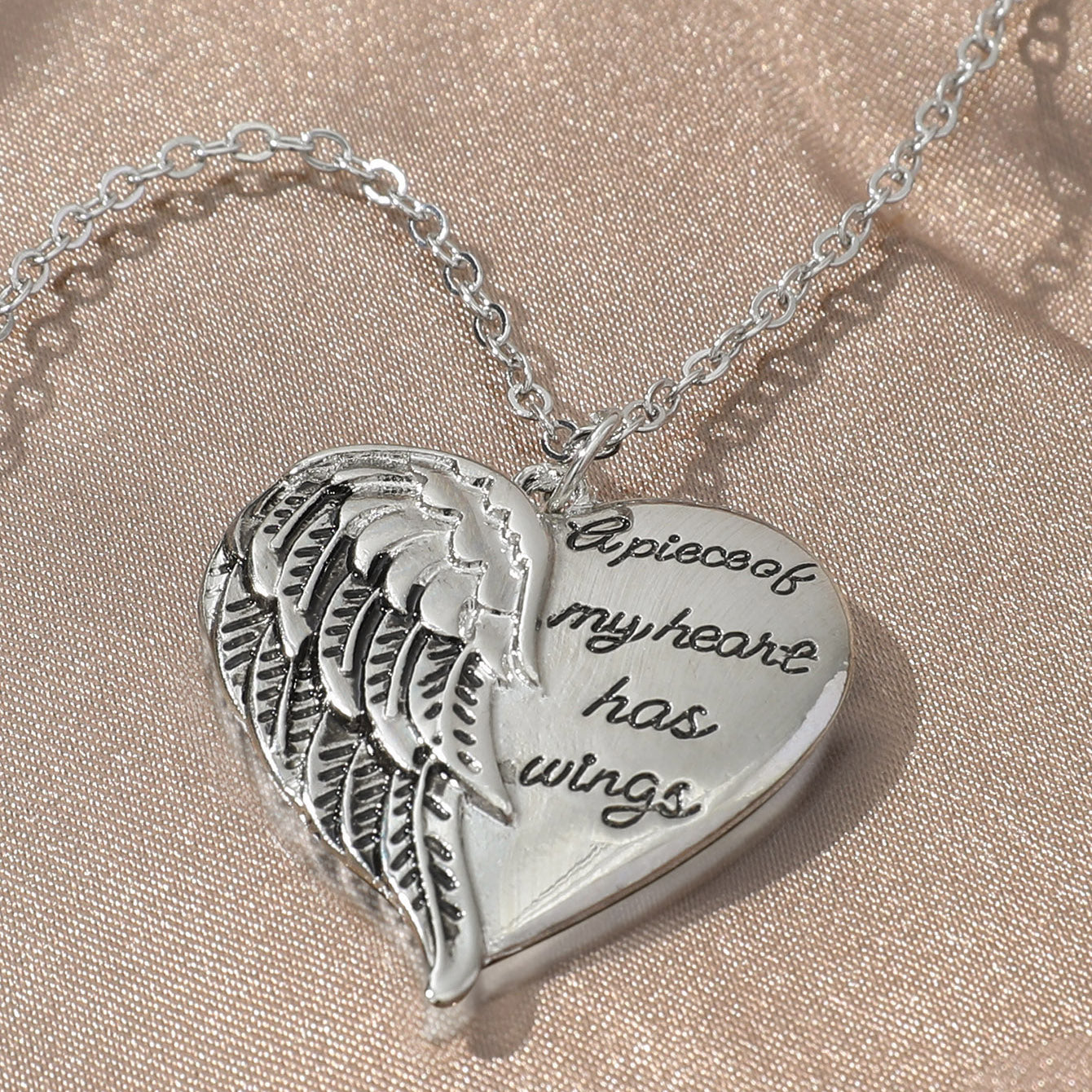 Feather Heart Letter Heart Necklace Women's Fine Jewelry