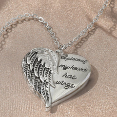 Feather Heart Letter Heart Necklace Women's Fine Jewelry