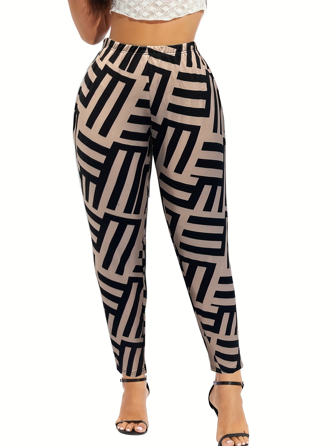 Vintage Sporty Stretchy Leggings Women's Clothing
