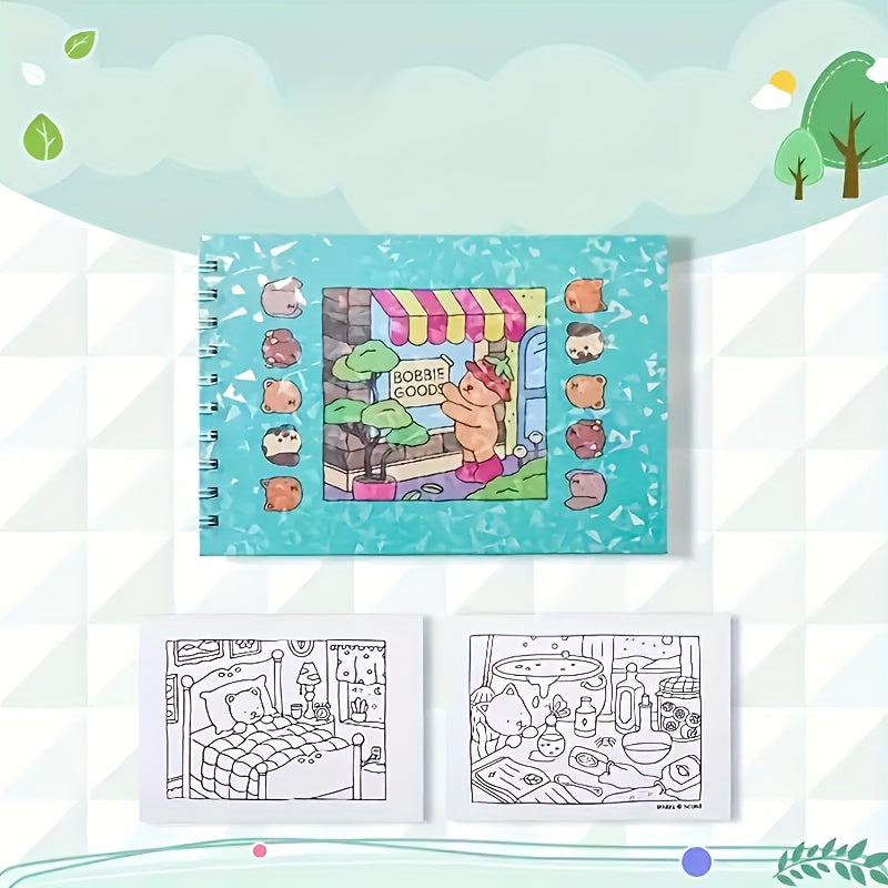 BOBBIE GOODS Cat & Dog Life Coloring Book - High Quality Paper for Adults Teens