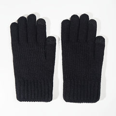 Winter Velvet Touch Screen Gloves  Thickened Casual Knitted Warm Gloves
