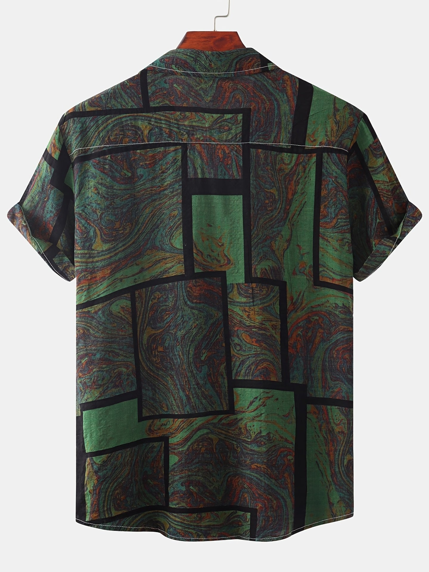Casual Beach Style Square Graphic Cotton T-Shirt for Summer