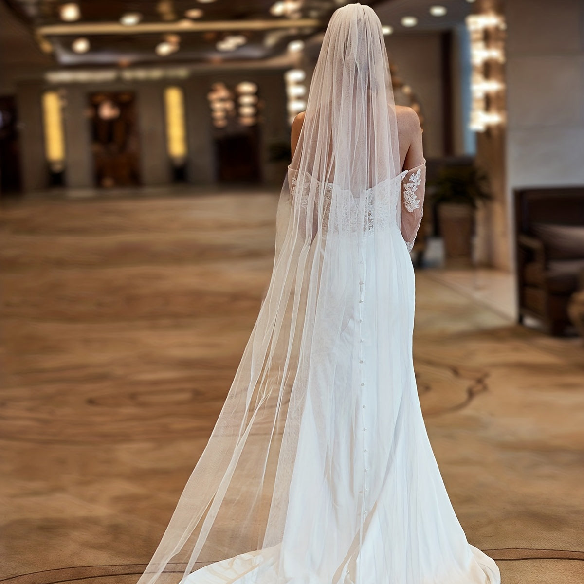 Baroque Cathedral Wedding Veil with Comb