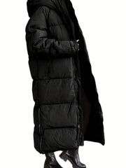 Long Length Down Perka Casual Hooded Zip Up Warm Outerwear
