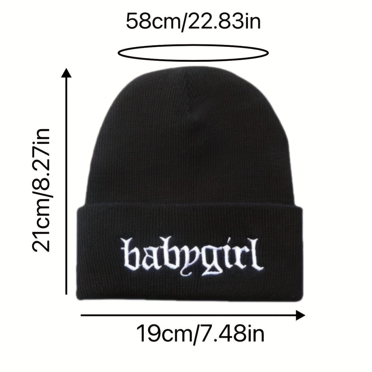 Unisex Babygirl Embroidered Warm Knit Hat for Kids & Teens