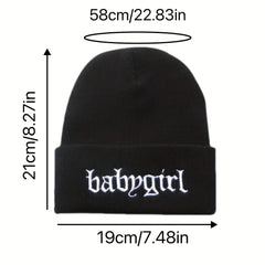 Unisex Babygirl Embroidered Warm Knit Hat for Kids & Teens