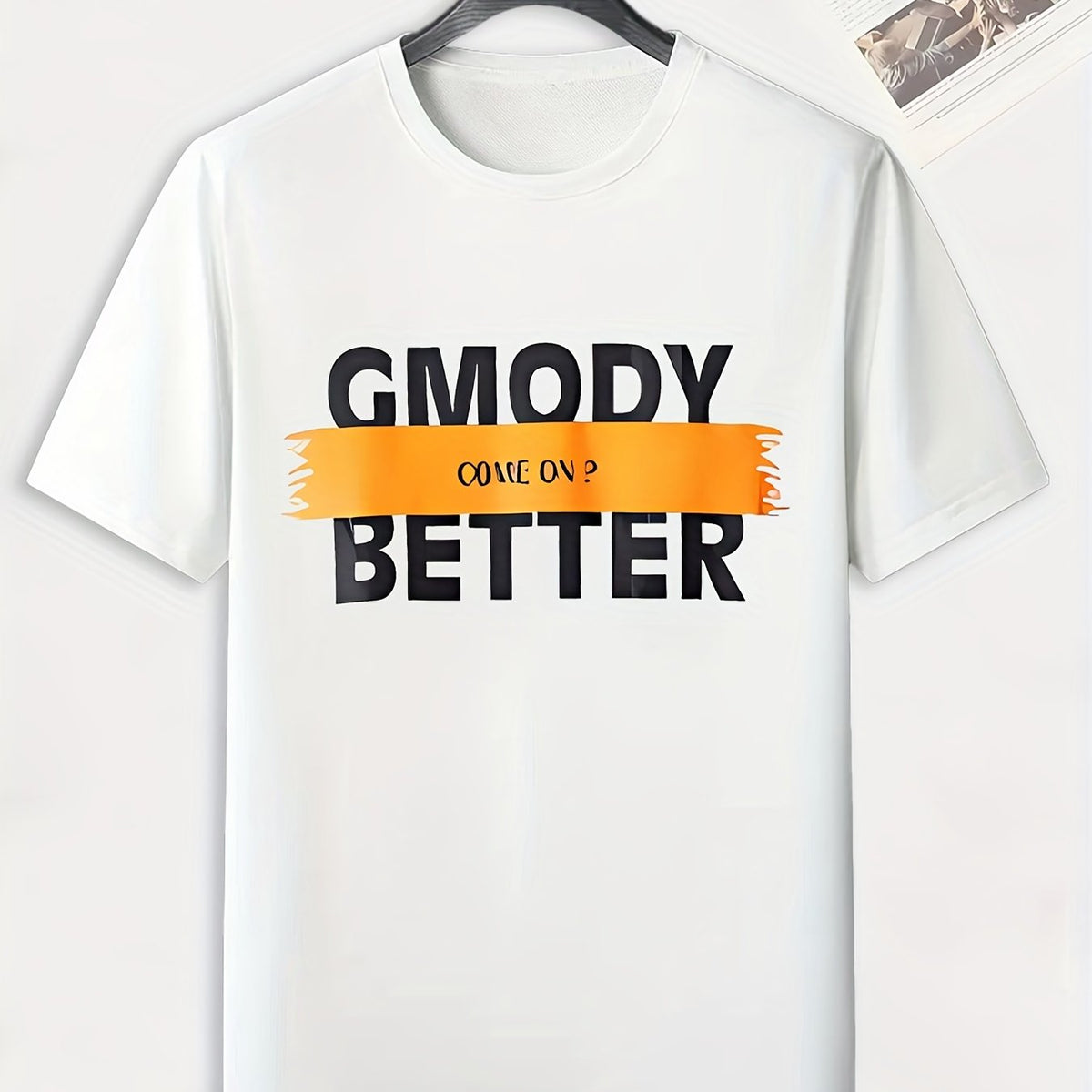 Men's Come On Print T shirt Active Slightly Stretch Breathable Tee