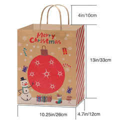 Christmas Gift Bag Set Large Medium Small 8 Paper Wrappers 8 Ribbon Bows