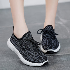 Women's Knitted Road Running Shoes Lightweight & Breathable Lace Up Sports Shoes