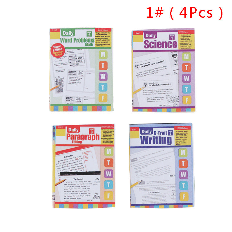 4Pcs 1 12 Dollhouse Exercise Books Paper Notebook Doll House Decor