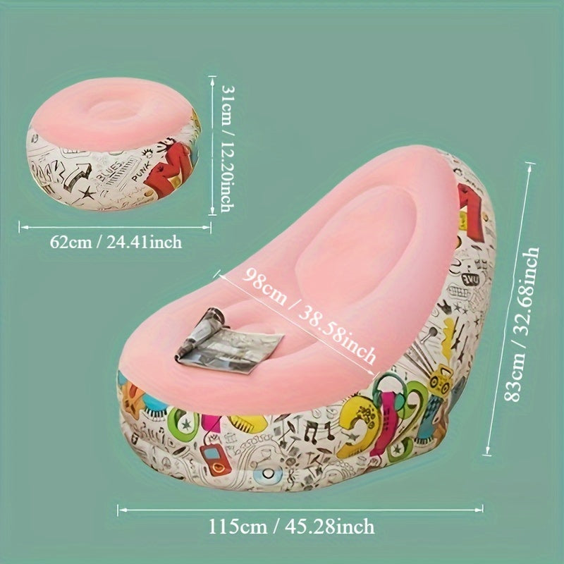 Fashionable Inflatable Leisure Sofa Chairs Set with Footstools