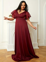  Solid Eyelet Embroidered Maxi Party Dress