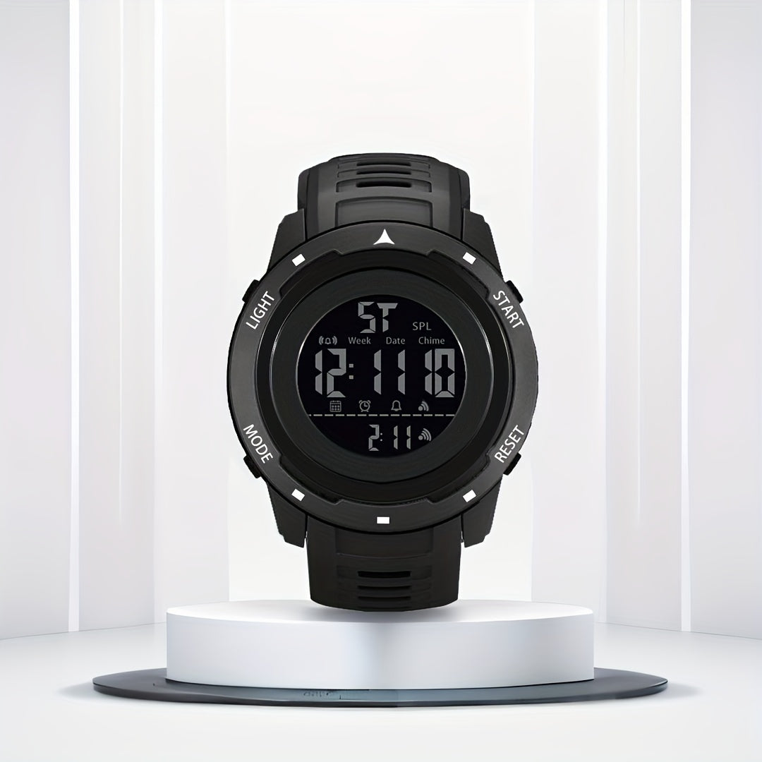Outdoor Sports Electronic Watch With Date Week Chronograph Stopwatch