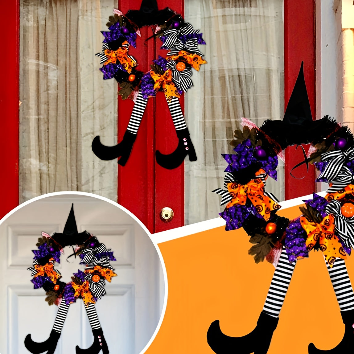 Halloween Wreath Door Hanging Skull Haunted House Decoration Ghost Horror Party
