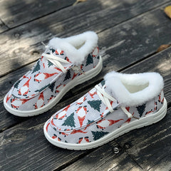 Women's Christmas Snow Boots With Dwarfs & Snowflakes Patterns