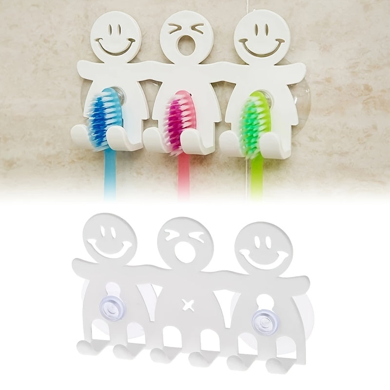 Smile Cartoon Toothbrush Holder Suction Cup Bathroom Set