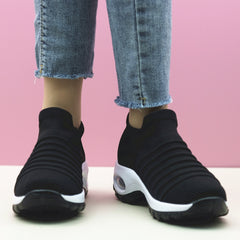 Women's Breathable Chunky Sneakers Slip On Low Top Outdoor Shoes