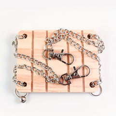Natural Wood Swing Small Pet Hamster Toy Hanging Chain Swing