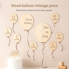 Wooden Balloon Milestone Cards for Baby's First Year