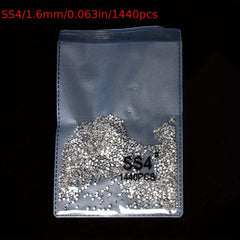1440pcs Crystal AB Nail Art Rhinestones Round Beads Non Hotfix Flatback