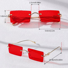 Vintage Rimless Sunglasses Thin Metal UV400