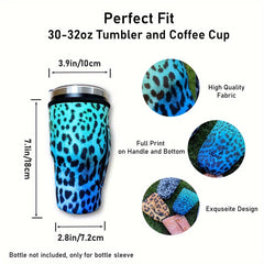 Leopard Print Neoprene Tumbler Sleeve 30 32 Tumbler Holder
