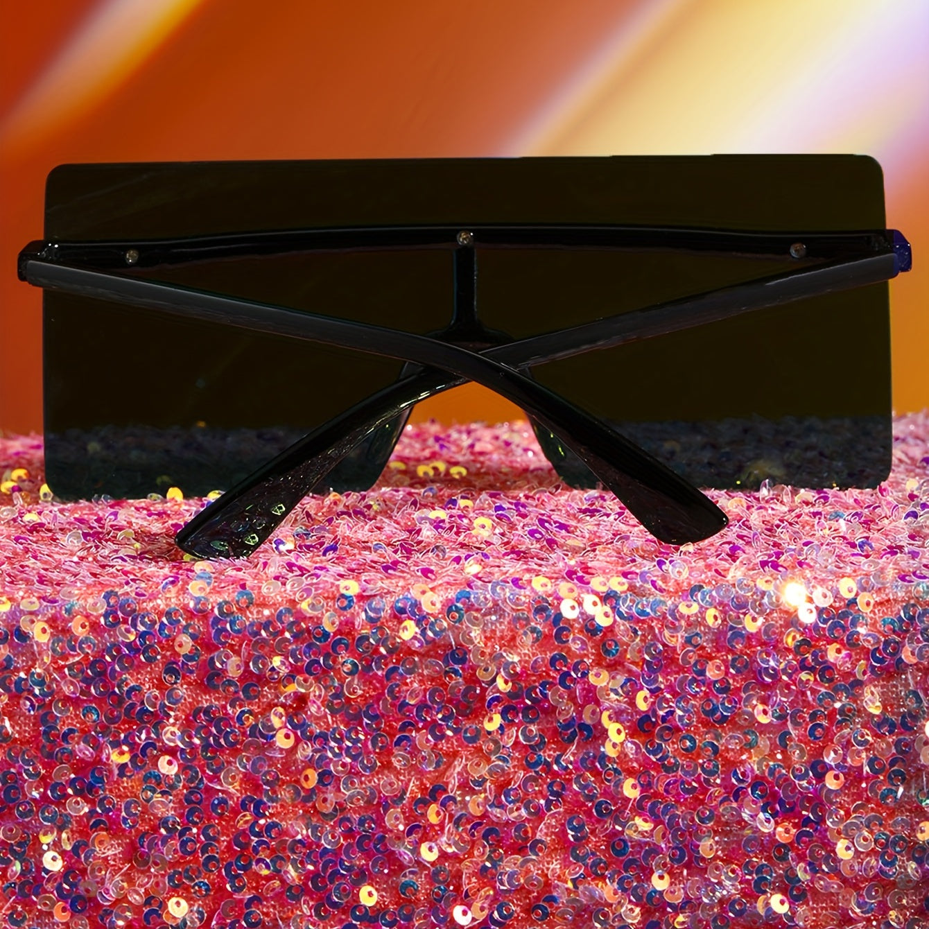 Y2K Oversized Rimless Shield Sunglasses UV400