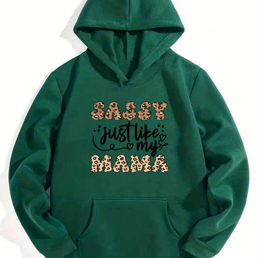 Girls 'Sassy Just Like My Mama' Hooded Sweatshirt - Youth Long Sleeve Pullover