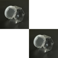 Clear Hexagonal Storage Box Plastic Sealed Jar Multipurpose Organizer Container