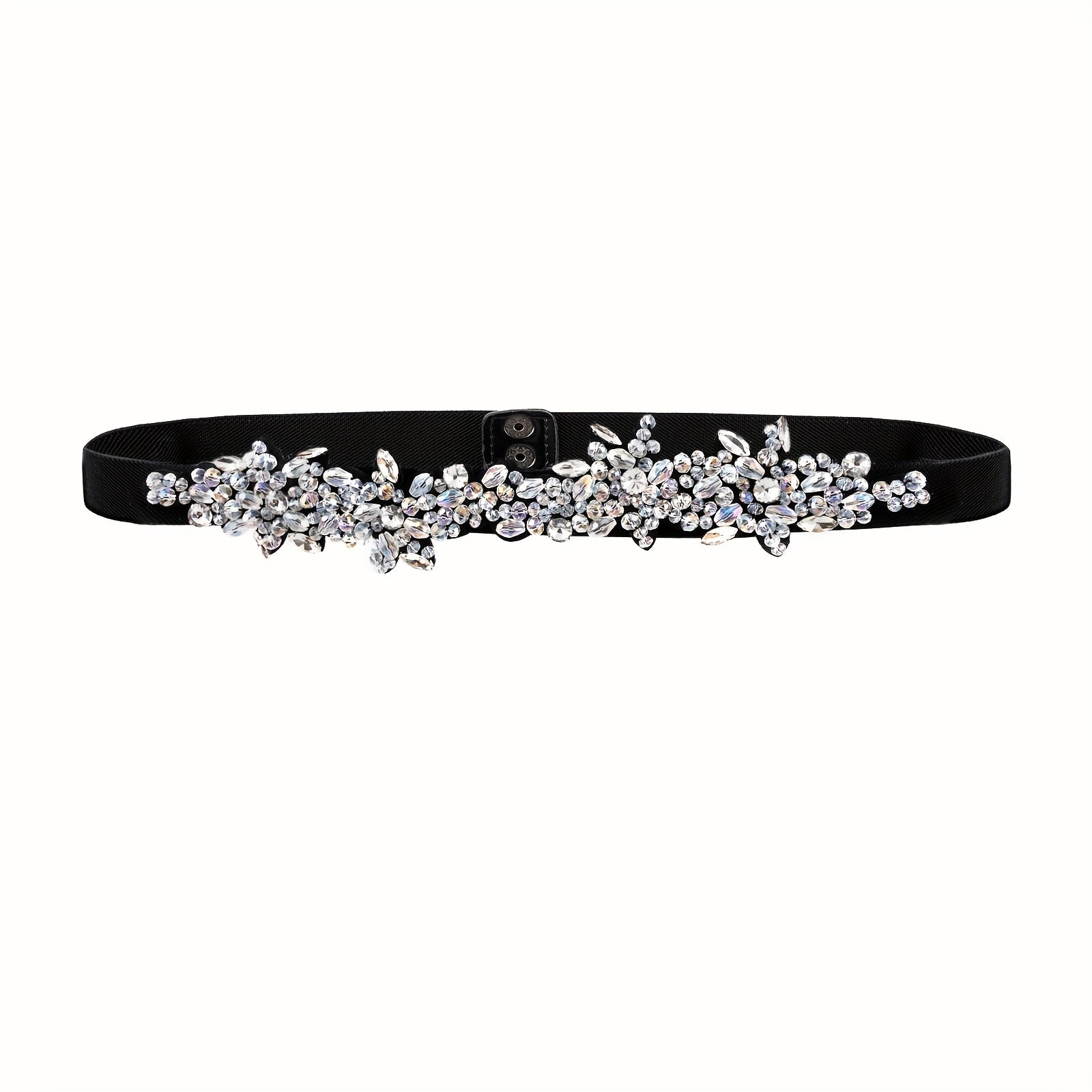 Vintage Crystal Girdle Rhinestone Elastic Belt Waistband for Women